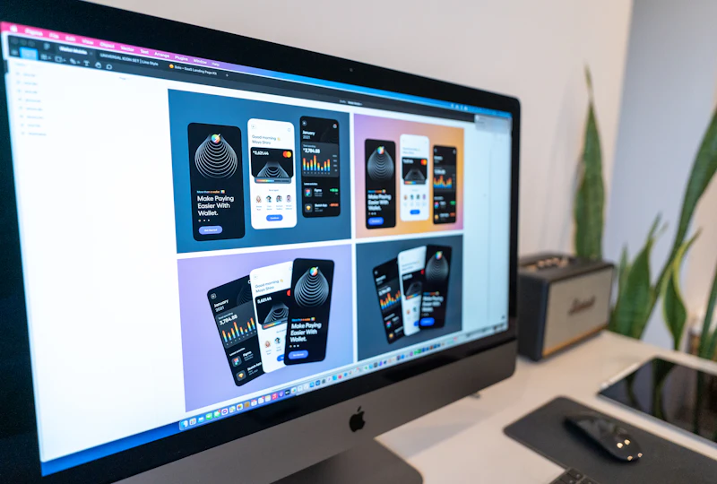 Mobile app interface designs laid out in Figma on a desktop screen